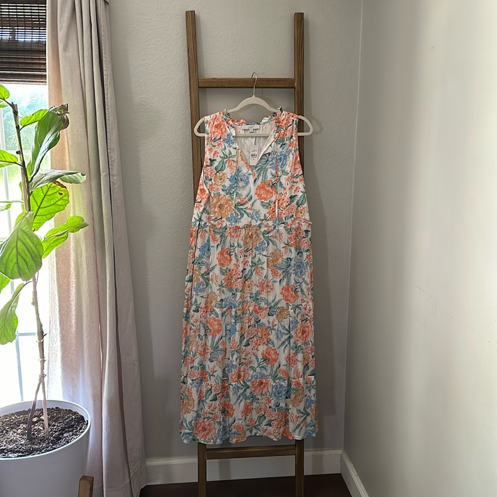 NWT Loft Floral Midi Dress